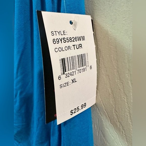 Wrapper Blue XL blouse shirt - ruffles rouched on one side - Picture 2 of 5